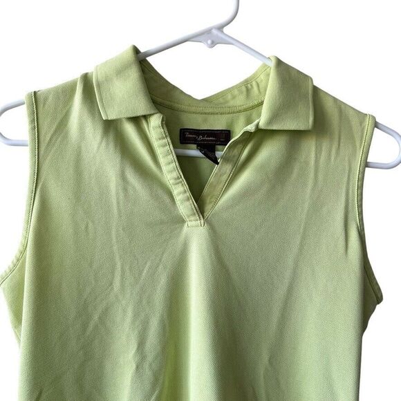 TOMMY BAHAMA GOLF Womens Green Mint Sleeveless Zip Shirt Polo Size Small Stretch - Picture 8 of 10